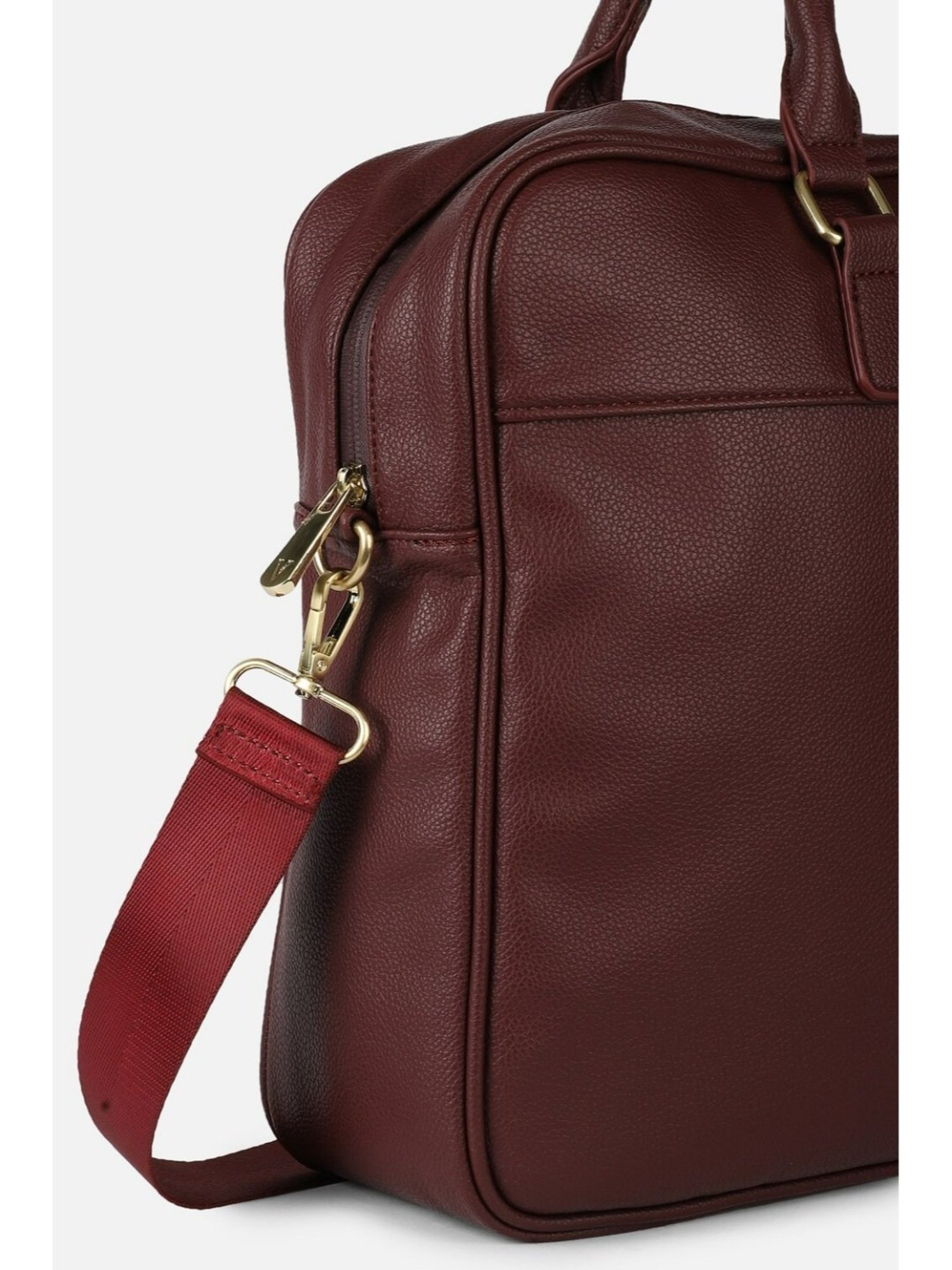 Van Heusen Brown Solid Handbag