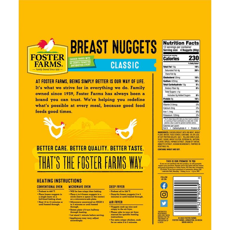 Foster Farms Chicken Breast Nuggets - Frozen - 33.6oz