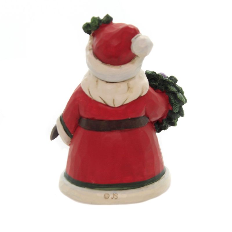 Jim Shore 3.5" Mini Santa Holding Wreath Christmas Heartwood Creek  -  Decorative Figurines