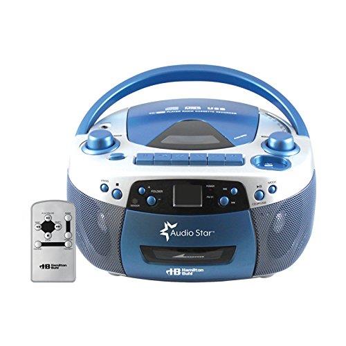 Hamilton Buhl AudioStar Boombox Radio, CD, USB, Cassette Player with Tape and CD to MP3 Converter