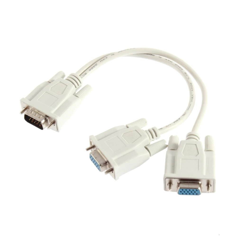 Hot  1 PC to 2 Monitor Dual Video Way VGA SVGA Graphic LCD TFT Y Splitter Cable Lead