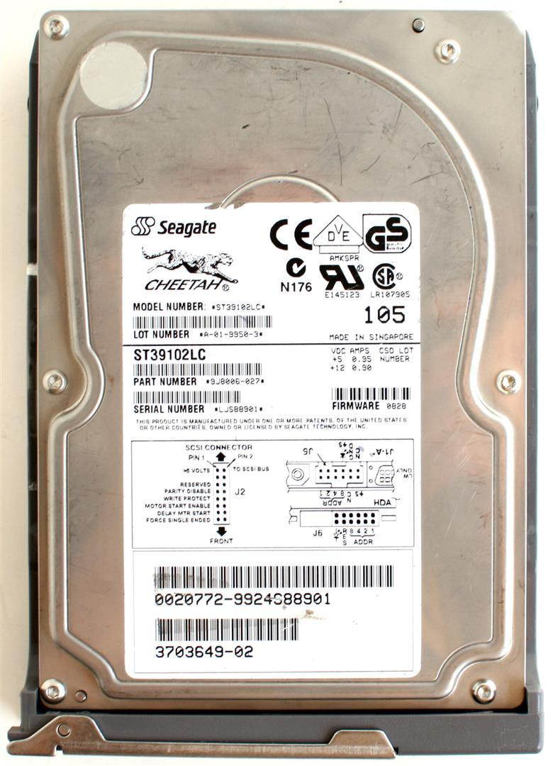 9GB SCSI,3703649-02,5403966-01,SEAGATE ST39102LC,9J8006-027