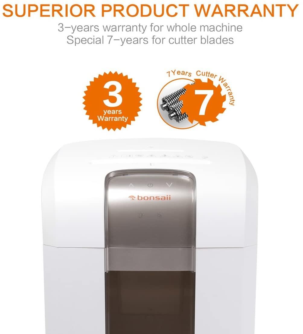 Bonsaii EverShred Pro 4S30 10-Sheet Micro-Cut Paper/CD/Credit Card Shredder, 240 Mintues Continuous Running, 10 Minutes Cooling Down, P-5 Security, Overload and Thermal Protection, with 4 Casters