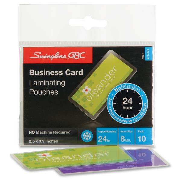 Acco Laminating Pouch Bus Card Size 2-3/10"x3-15/16" 10/PK CL 3747223