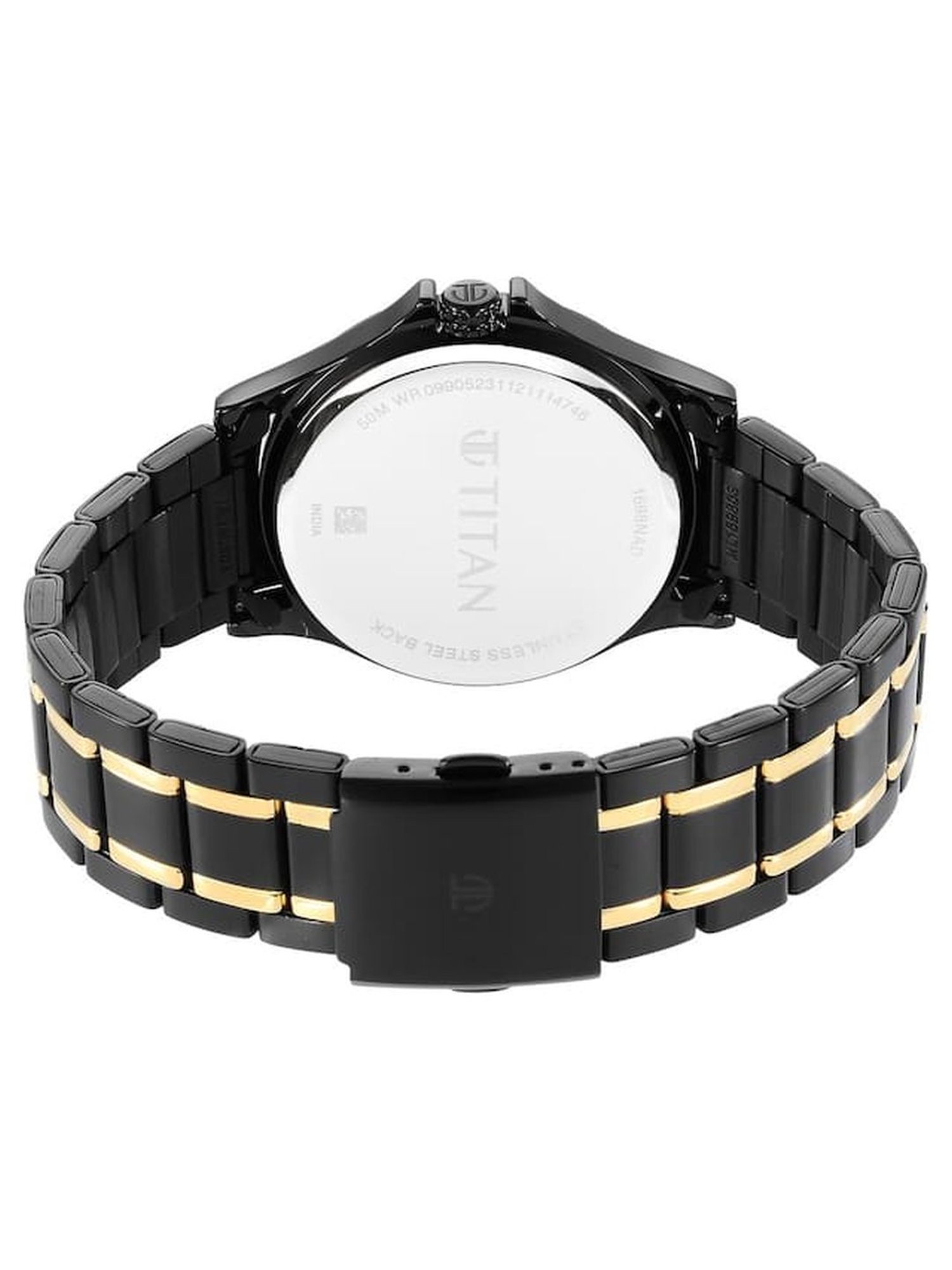 Titan NR1698KM02 Black & Gold Analog Watch for Men
