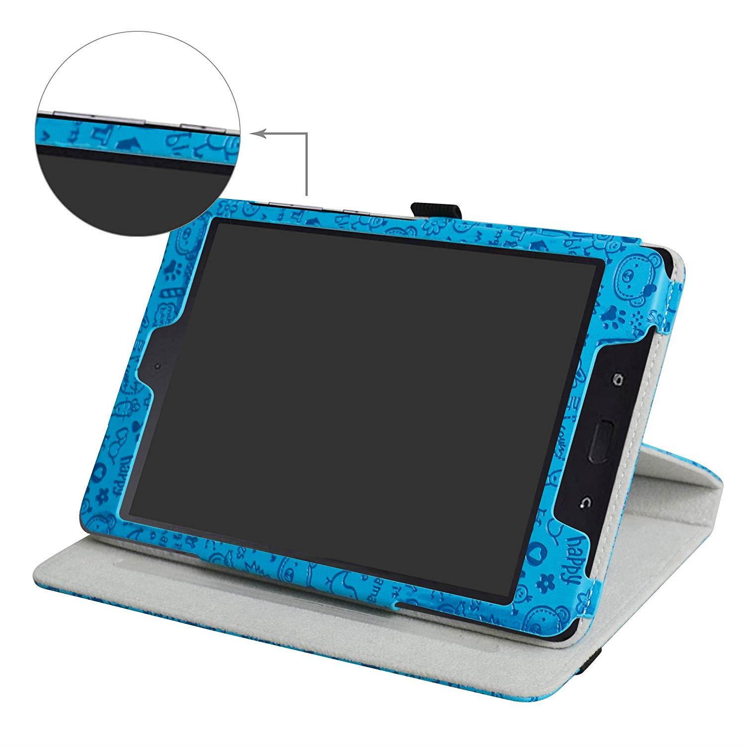 ZenPad Z8s ZT582KL / Z8 ZT582KL-VZ1 Rotating Case,Mama Mouth 360 Degree Rotary Stand With Cute Pattern Cover For 7.9" Asus ZenPad Z8s ZT582KL / Z8 ZT582KL-VZ1 Android 7.0 Tablet,Blue