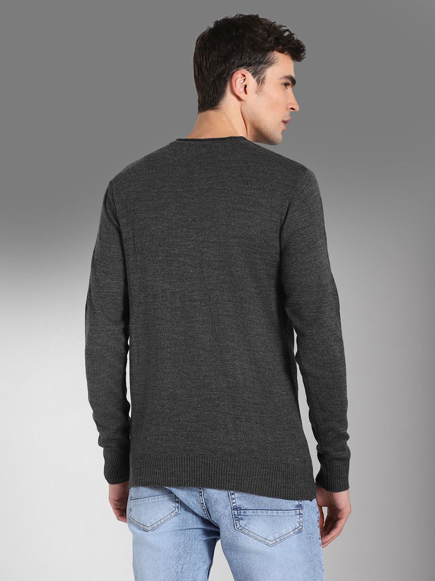 High Star Grey Regular Fit Sweater