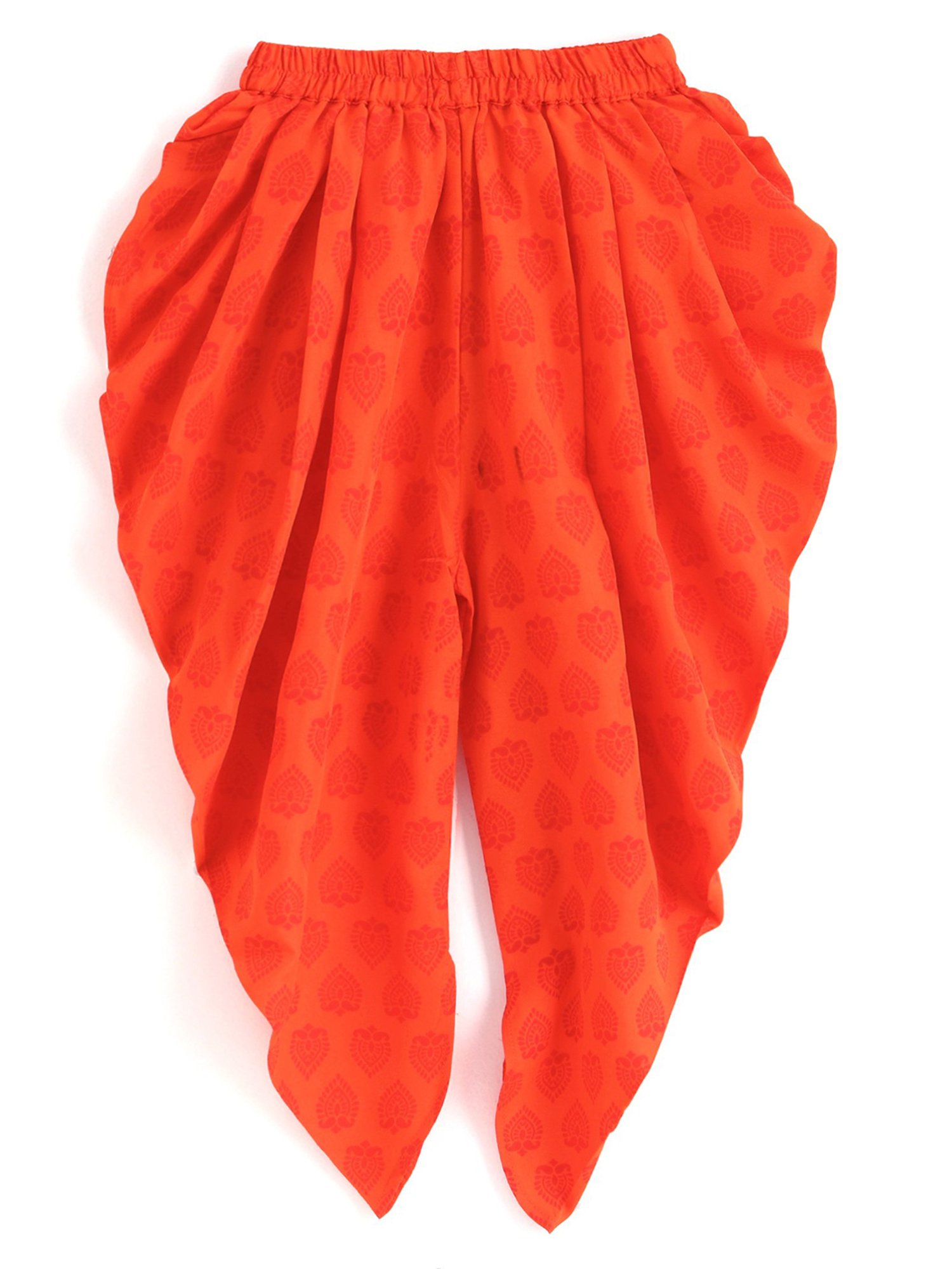 TWISHA Kids Royal Blue & Orange Embellished Top with Dhoti