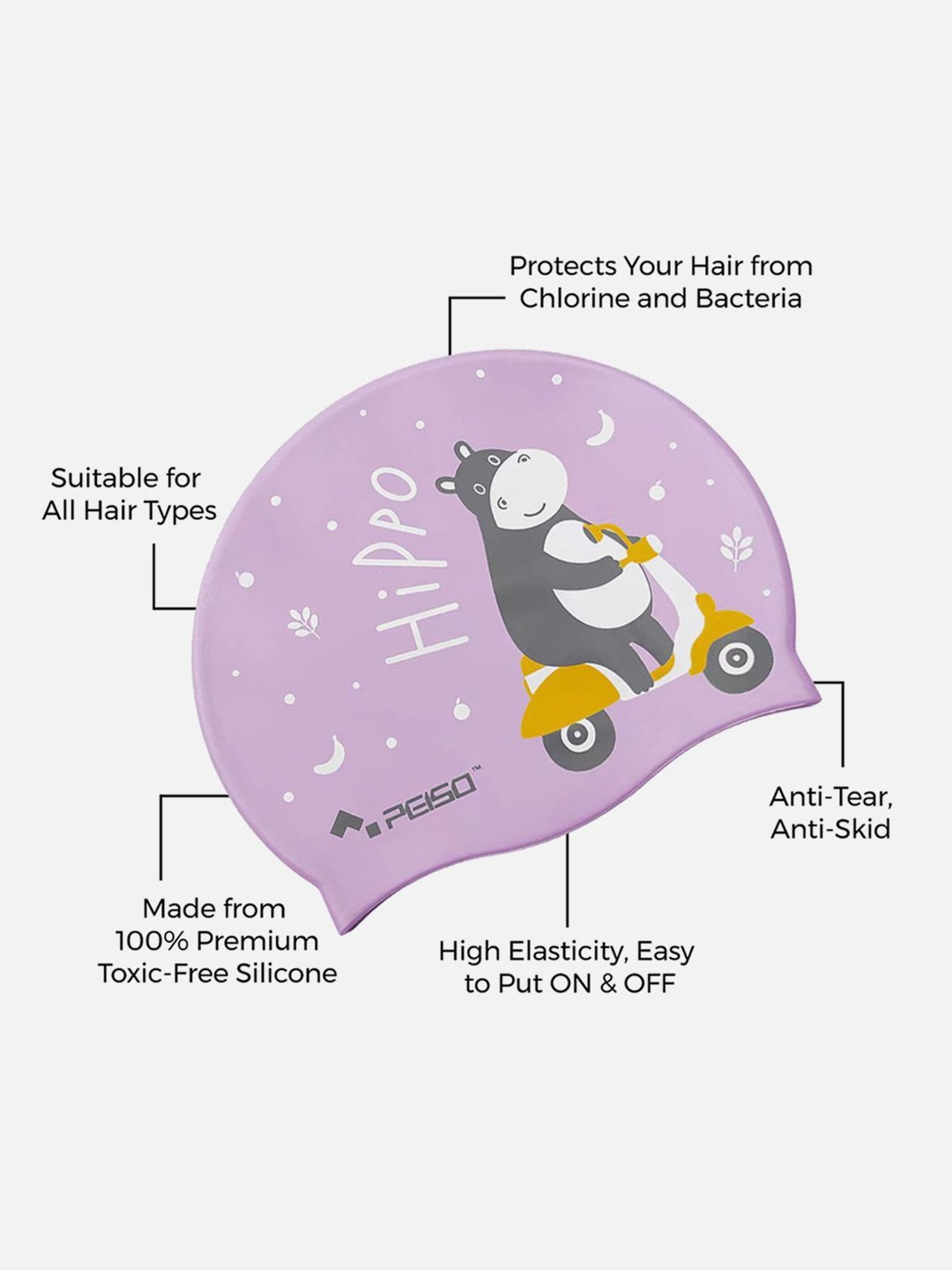 Little Surprise Box Lavender Polyester Printed Swim Cap