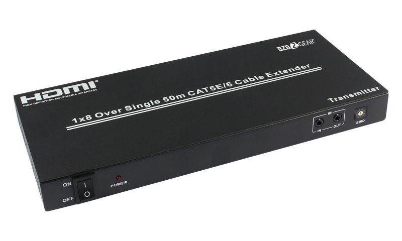 BZBGEAR Full HD HDMI Splitter 1X8 Over CAT5E/CAT6 50M
