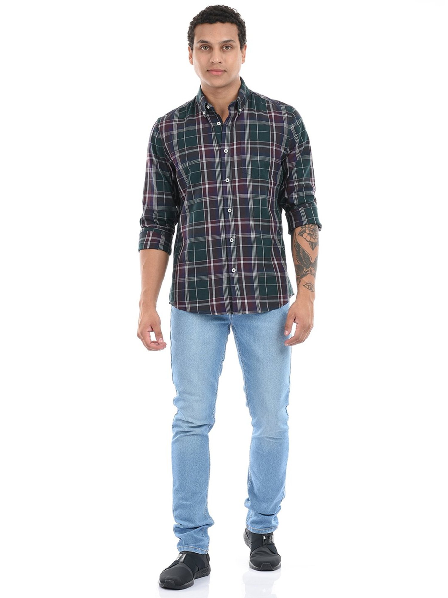 London Fog Multicolor Regular Fit Check Shirt