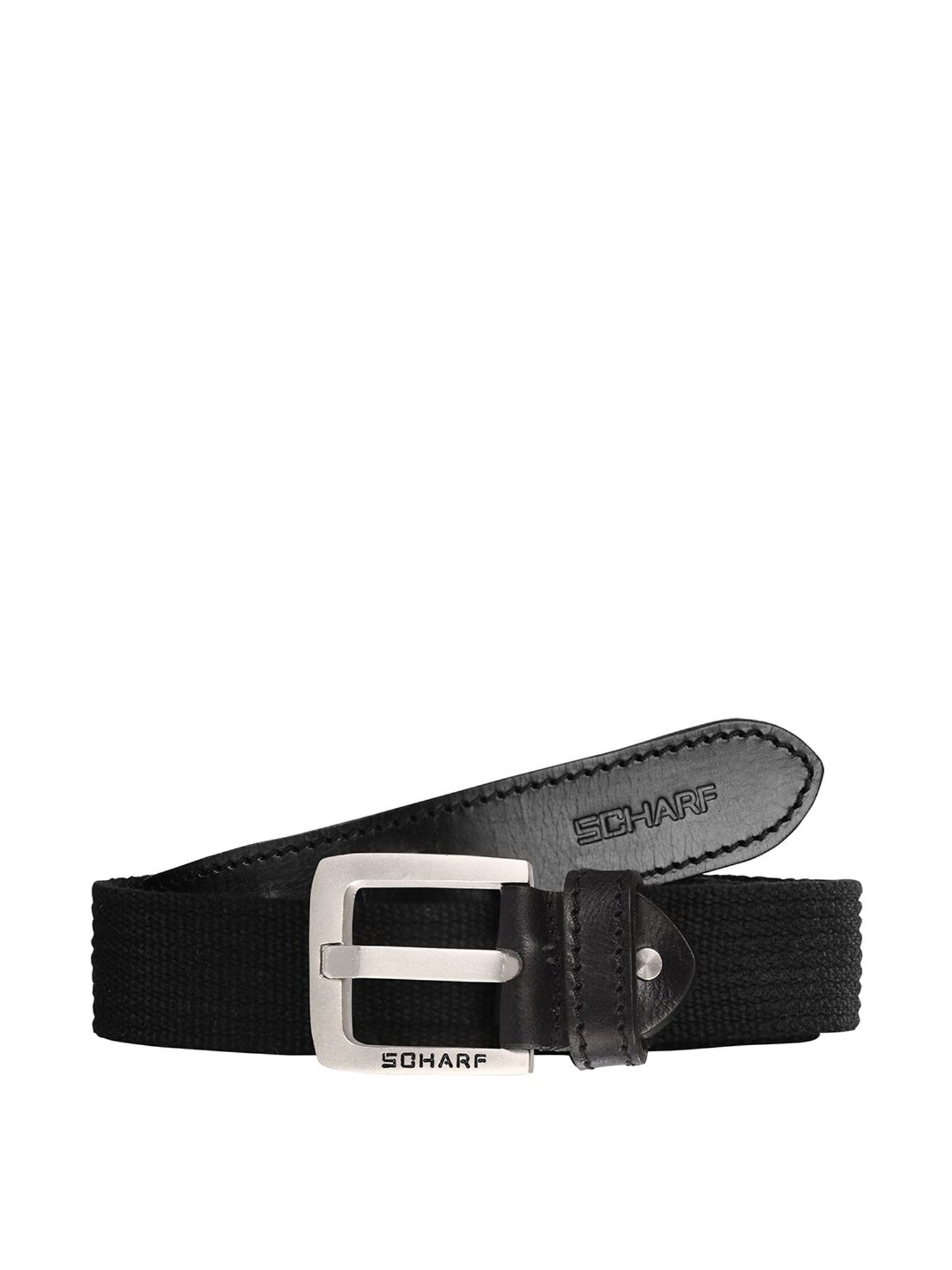 Scharf Black Leather Waist Belt For Men