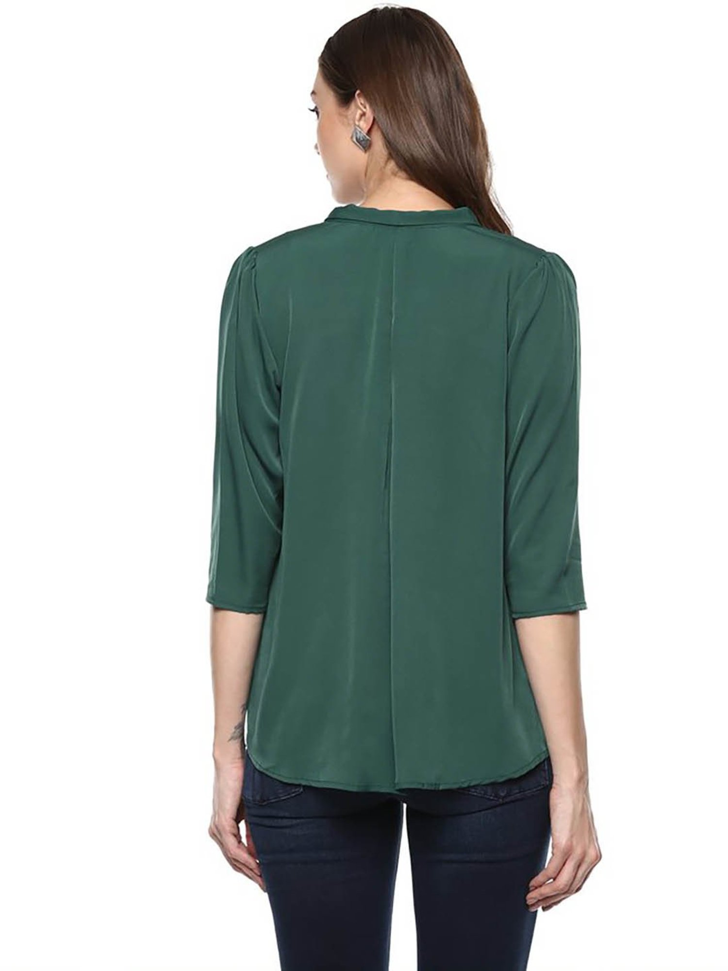 Qurvii Green Regular Fit Top