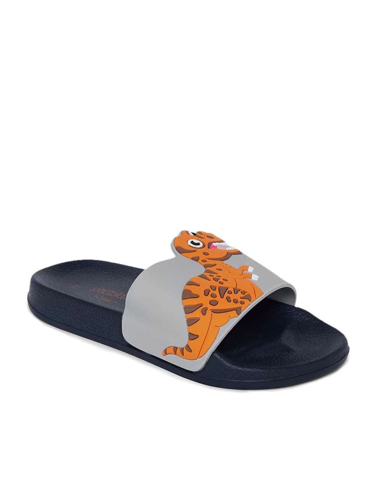 Pantaloons Junior Grey & Black Casual Slides