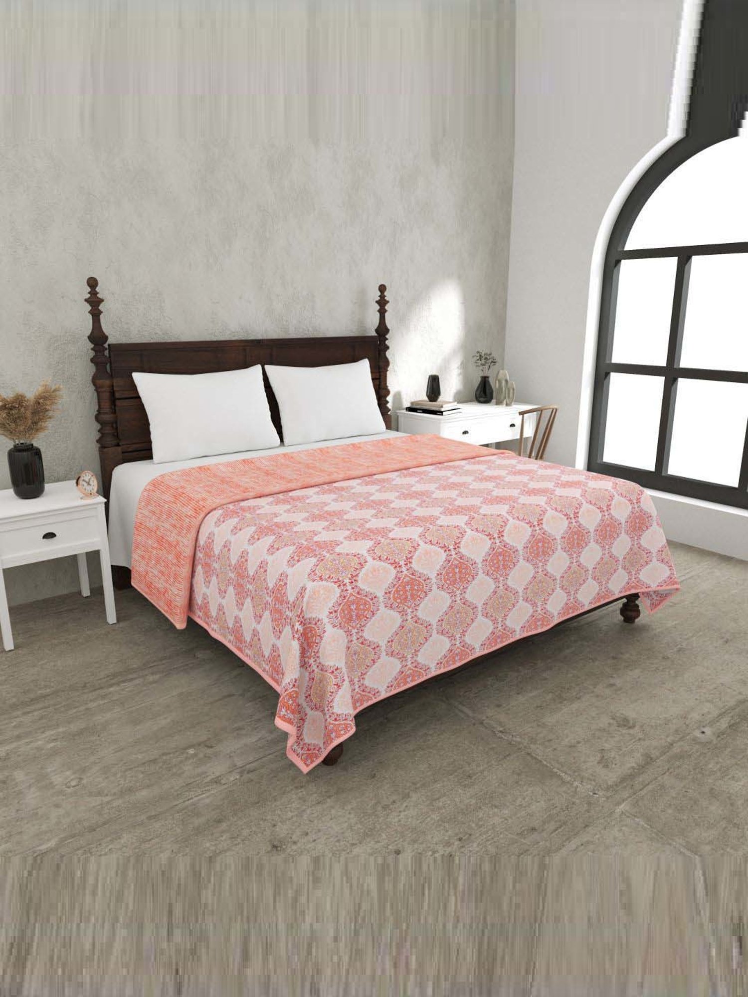 JaipurFabric Carrot Mulmul Cotton 150 GSM Reversible Ac Dohar