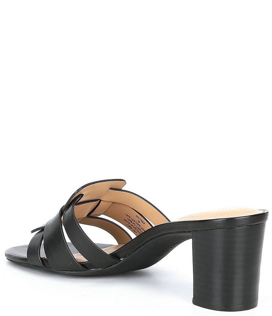 Lauren Ralph Lauren Whitnee Woven Leather Block Heel Mules