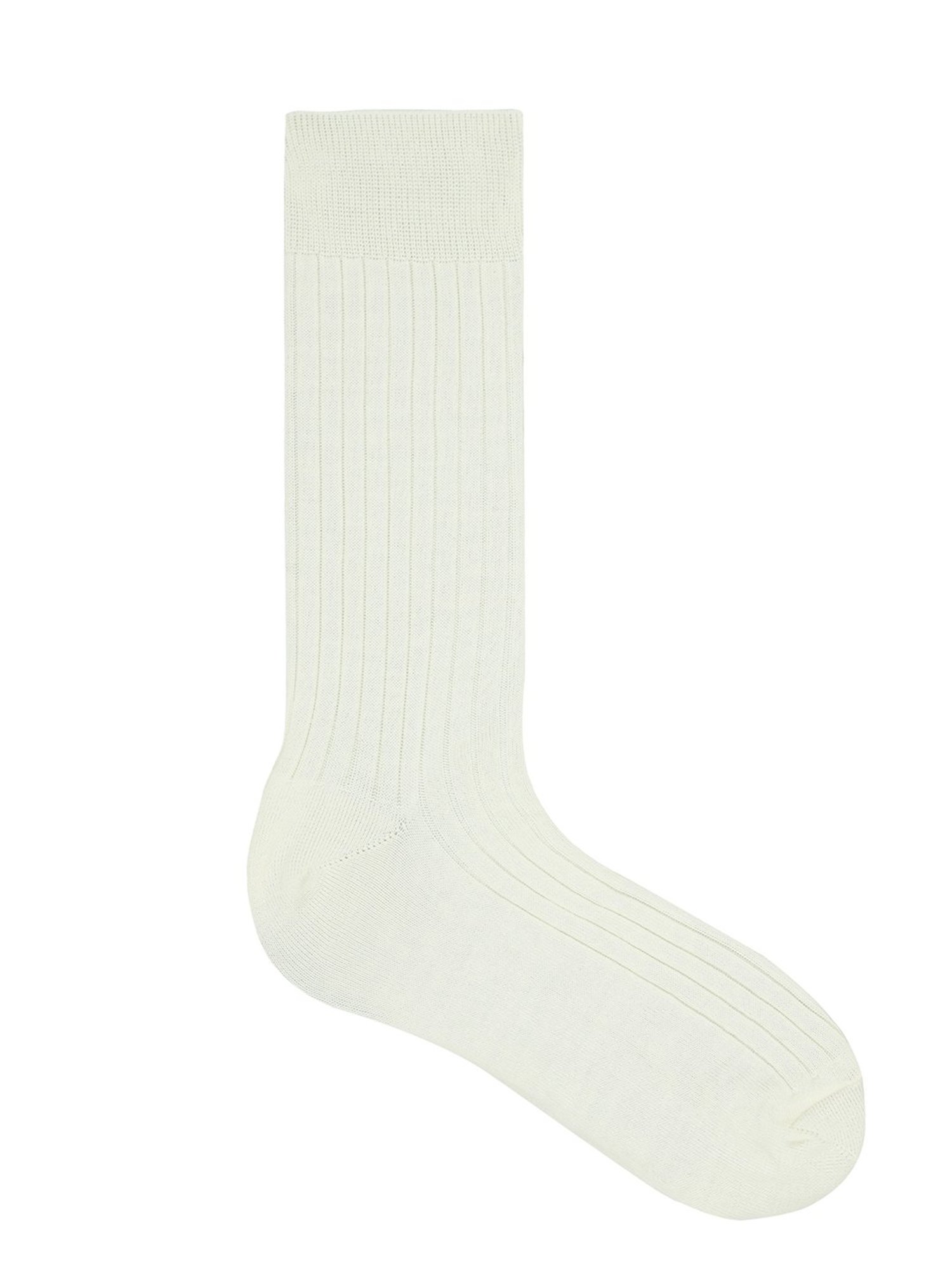 BALENZIA Classic Cream Crew Length Rib Socks
