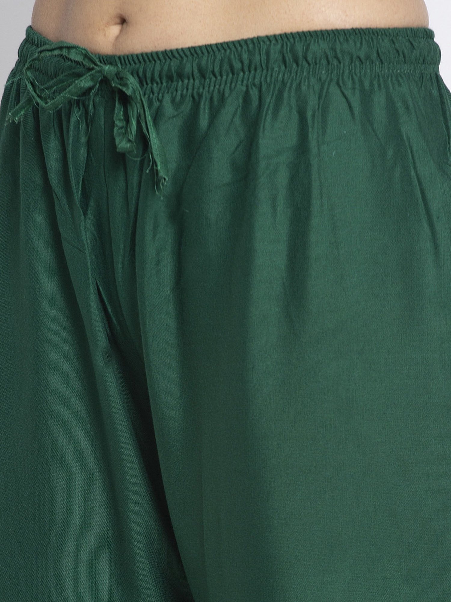 Gracit Beige & Green Rayon Palazzos - Pack of 2