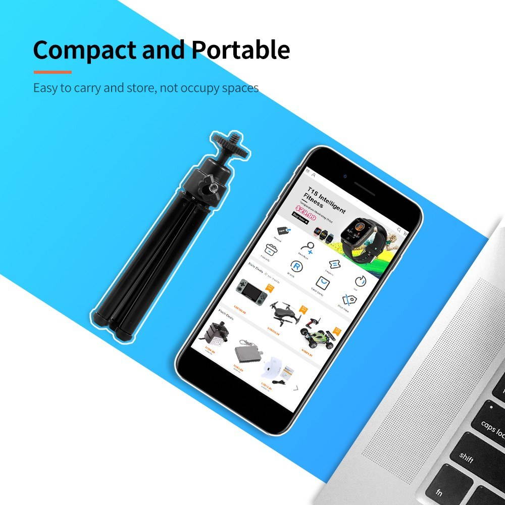 Portable Webcam Tripod Lightweight Mini Webcam Tripod for Smartphone Webcam Desktop Tripod Phone Holder Table Stand