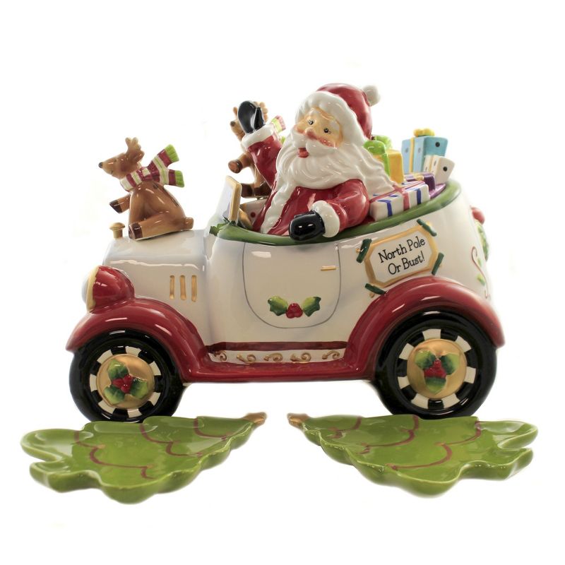 Tabletop 11.5" Santa Delivery Cookie Jar Christmas Car Cosmos Gifts Corp.  -  Food Storage Containers