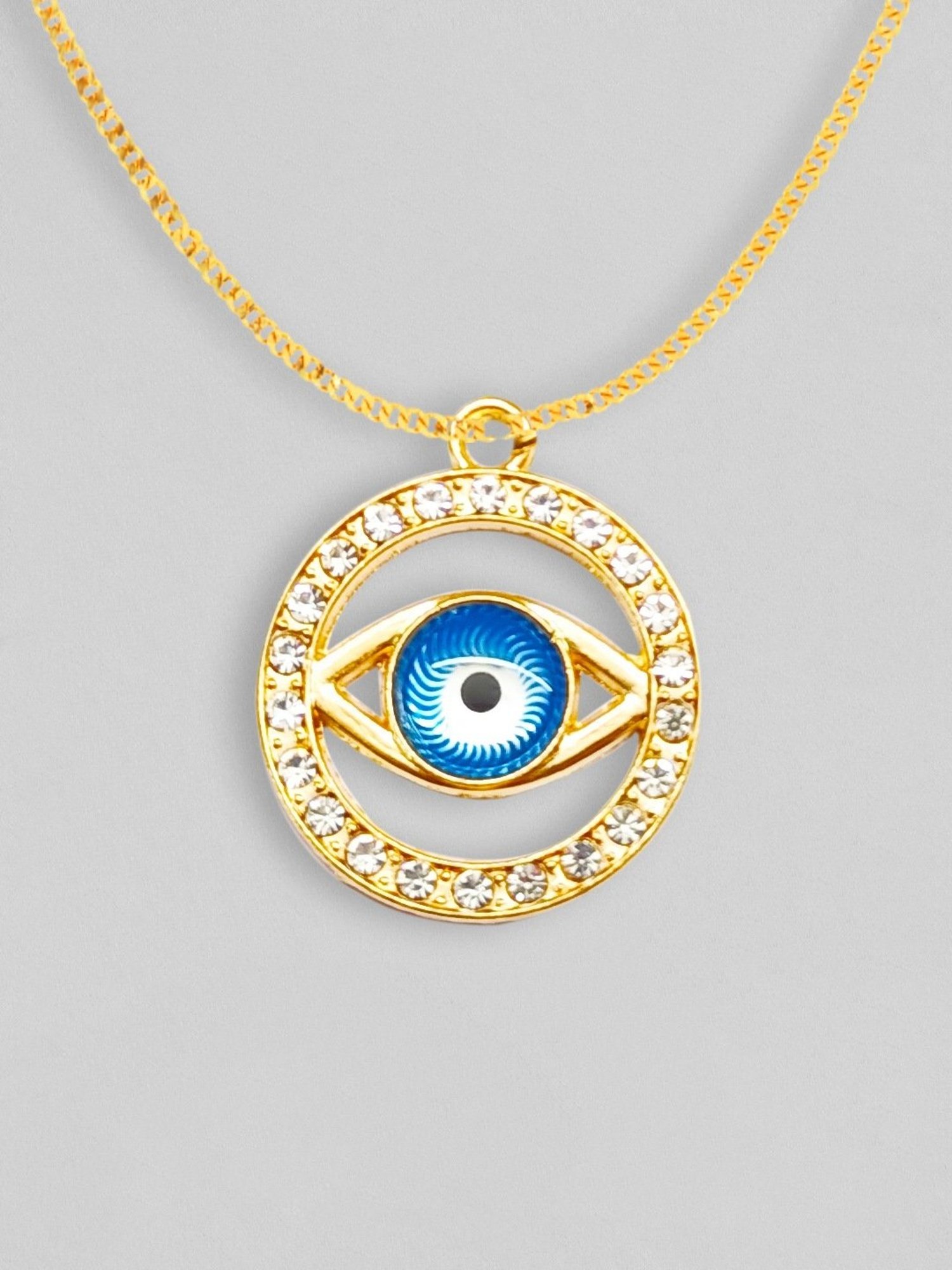 Oomph Gold Tone Evil Eye Goodluck Pendant Necklace