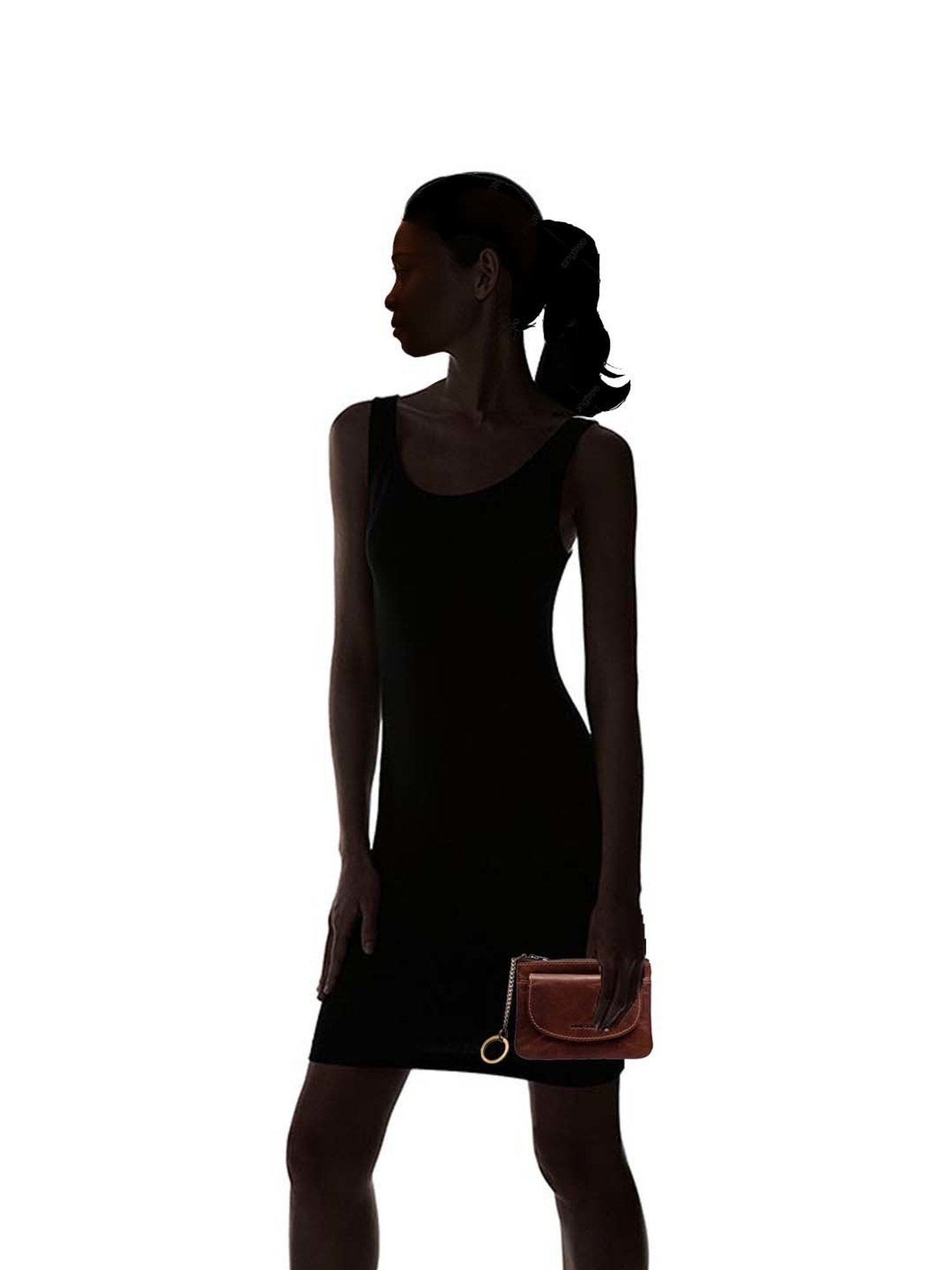 Mai Soli Brown Solid Pouch with Key Ring