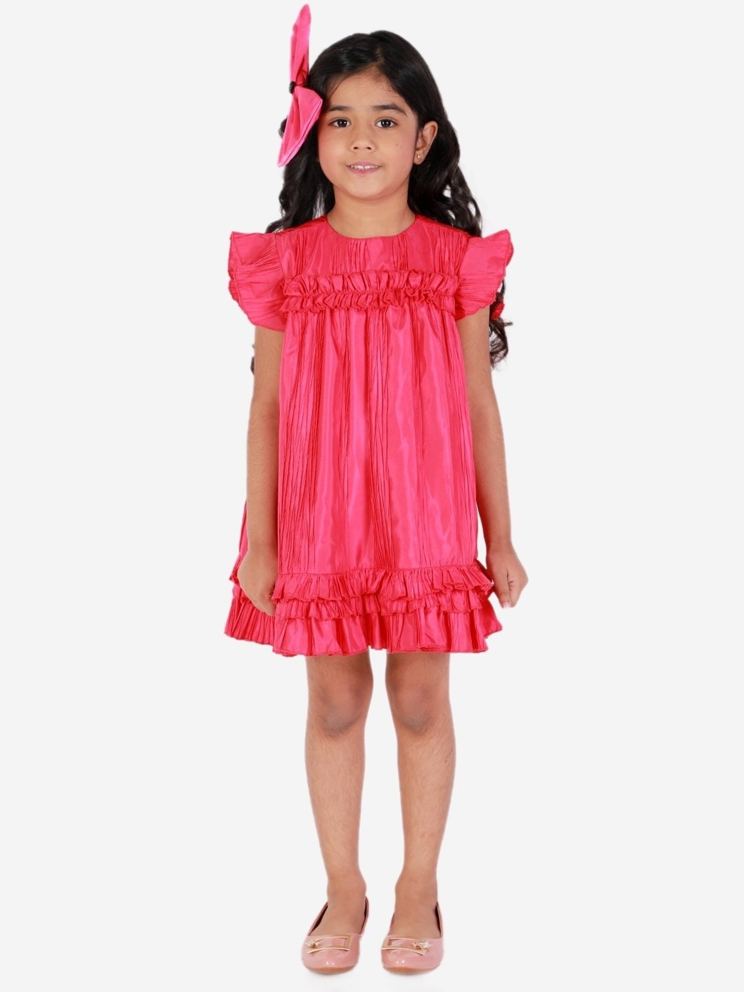 KidsDew Pink Textured Pattern Casual Dress