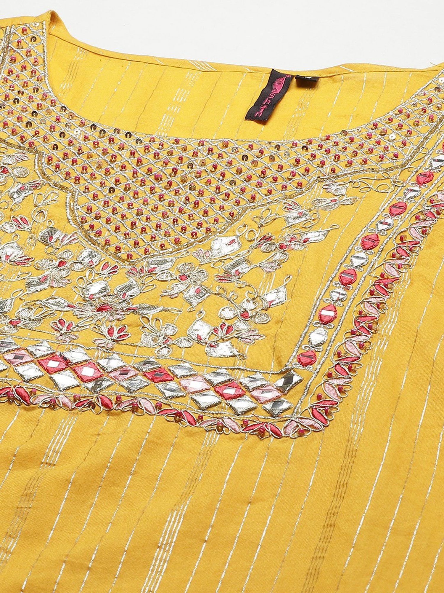 Ishin Yellow Embellished Kurta Sharara Set With Dupatta