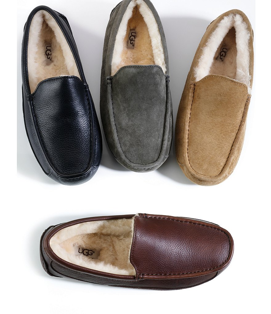 UGG&reg; Men's Ascot Leather Slip-On Slippers