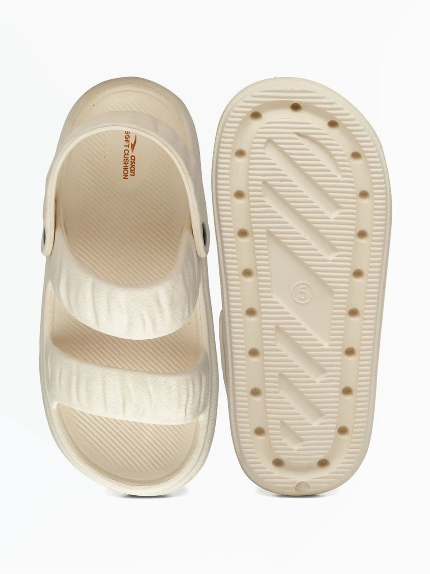 Asian Women's Cream Sling Back Sandals