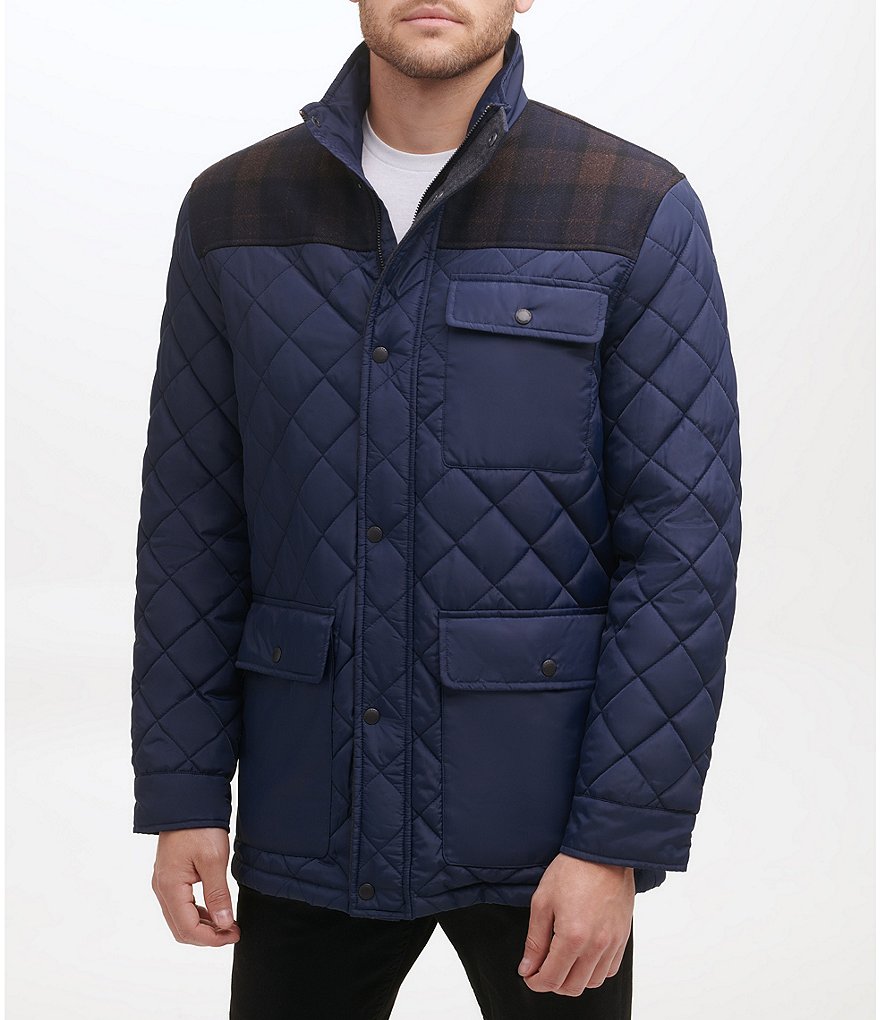 Cole Haan Hooded Down Zip Front Puffer Jacket