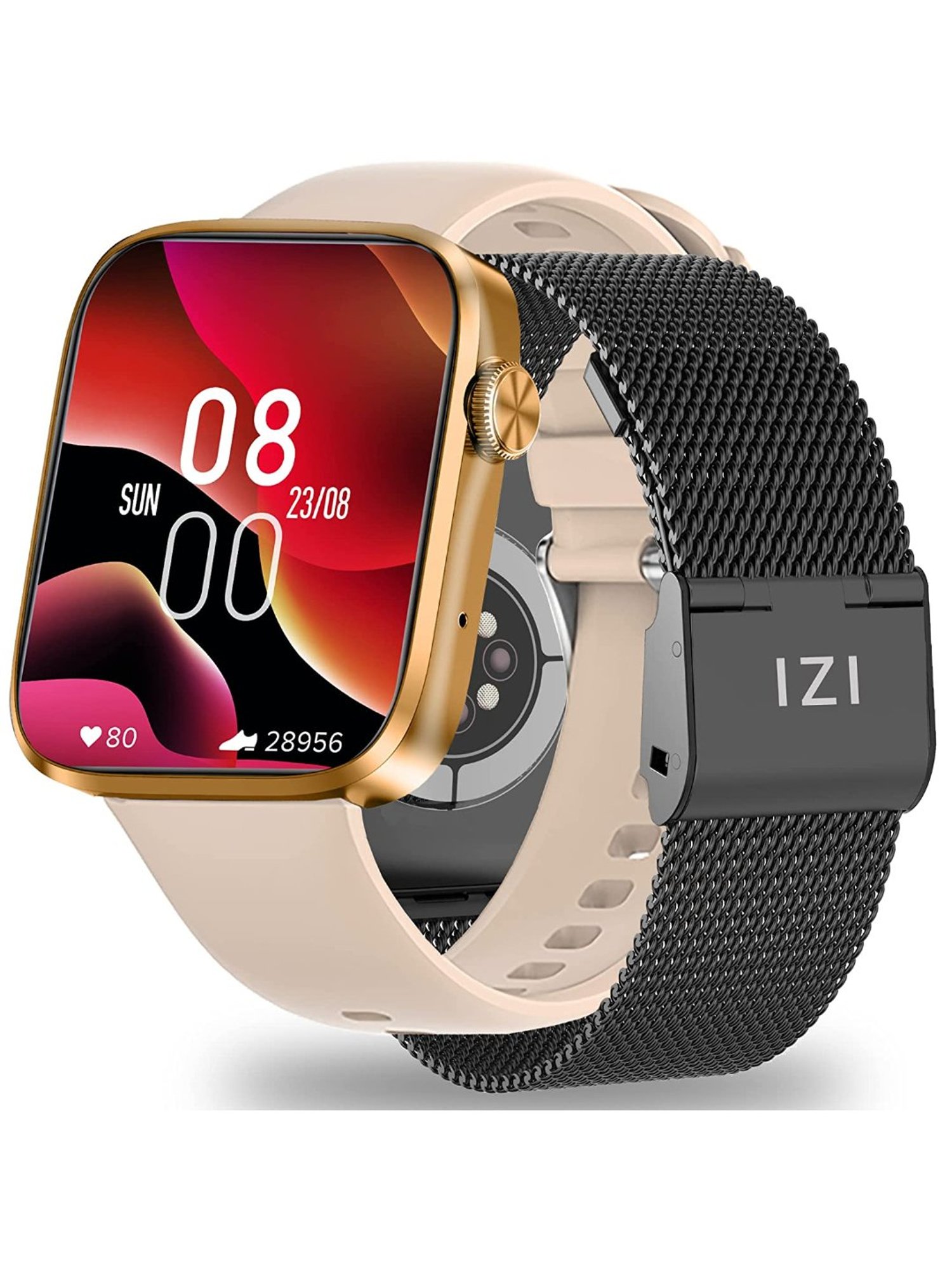 IZI SmartPro 1.9 inch PPI 326 UHD Smartwatch with 2 Premium Straps Included Steel + Silicone