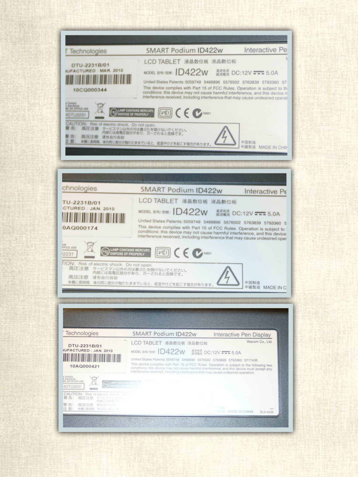 SMART Podium Interactive Display ID422W 22" w/ Stand & Pwr Supply.No Stylus Pen