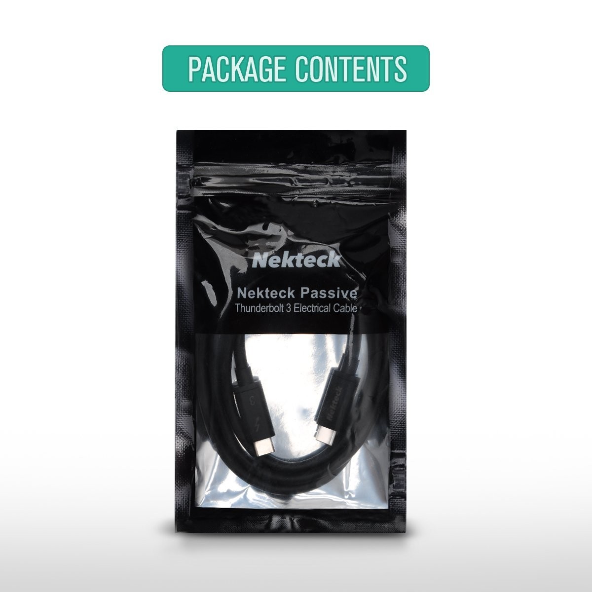 [Thunderbolt 3 Certified] Nekteck Thunderbolt 3 (20Gbps) Cables 100W (USB C Compatible) for Macbook Pro ThinkPad Yoga Alienware 17 and more/ Black 3ft
