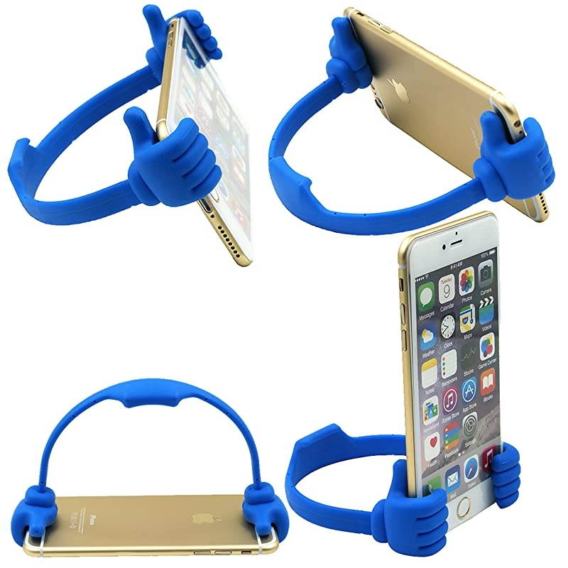 Universal Flexible Thumb Smartphone Stand Holder Blue