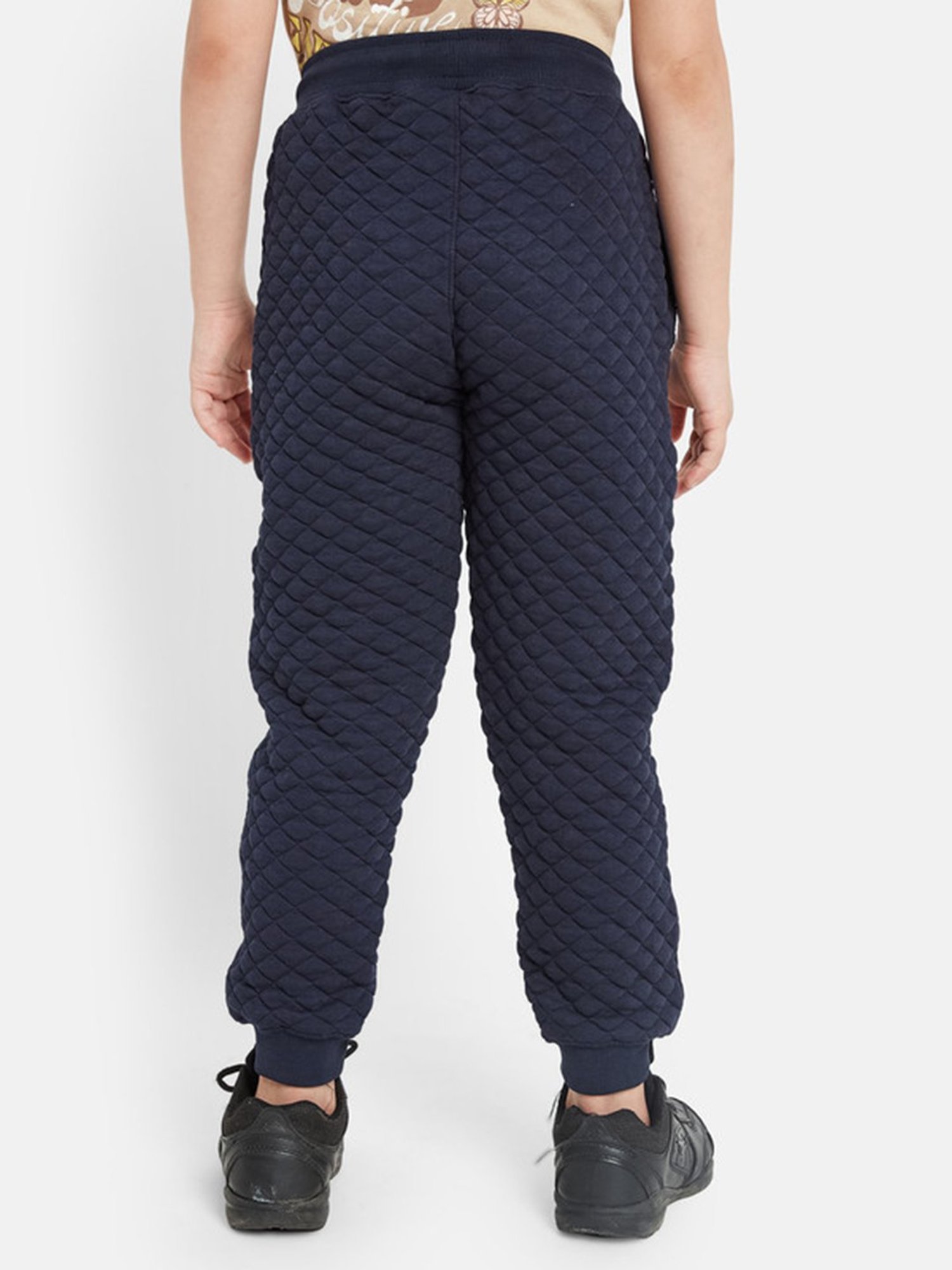 METTLE Girls Navy Solid Joggers