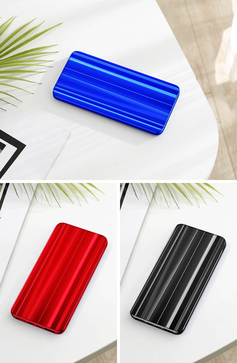 Techcare Aurora Tempered Glass Fast Charging Power Bank 10000mAh 18W USB C high speed power bank charged with LED battery indicator Portable Charger