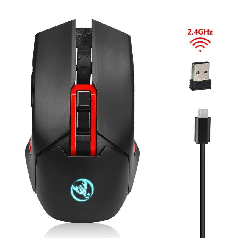 2.4GHz Wireless 5 Adjustable 1000/1600/2400/3200/4800 DPI Modes E-Sports 7 Buttons Colorful Backlight Gamers Gaming Mouse