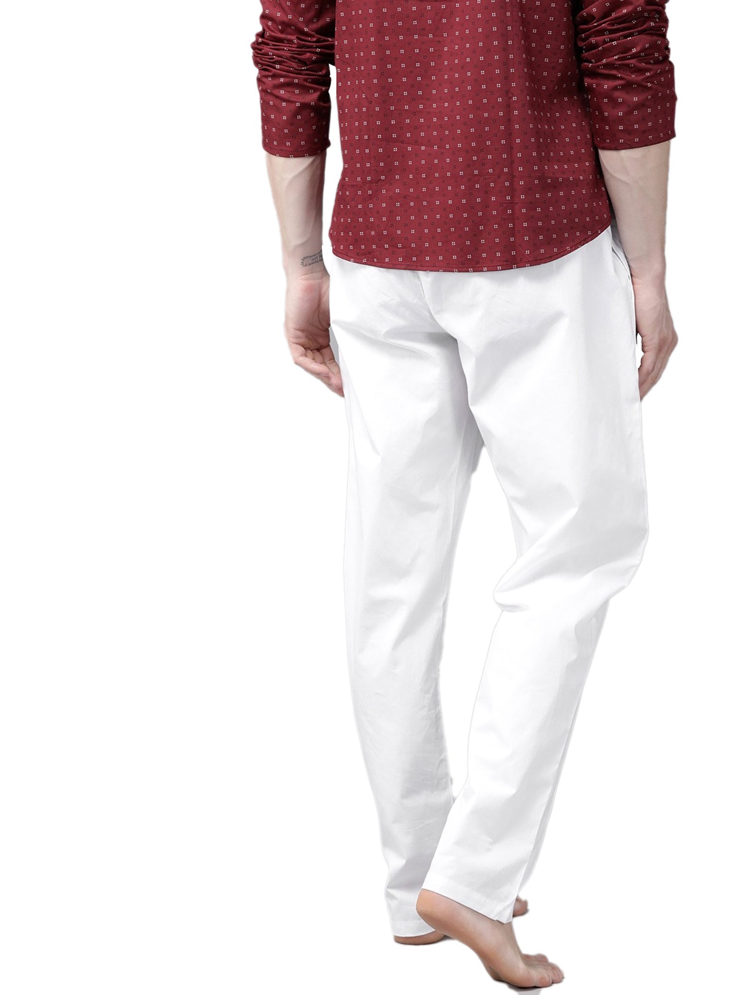 See Designs White Cotton Regular Fit Pyjamas