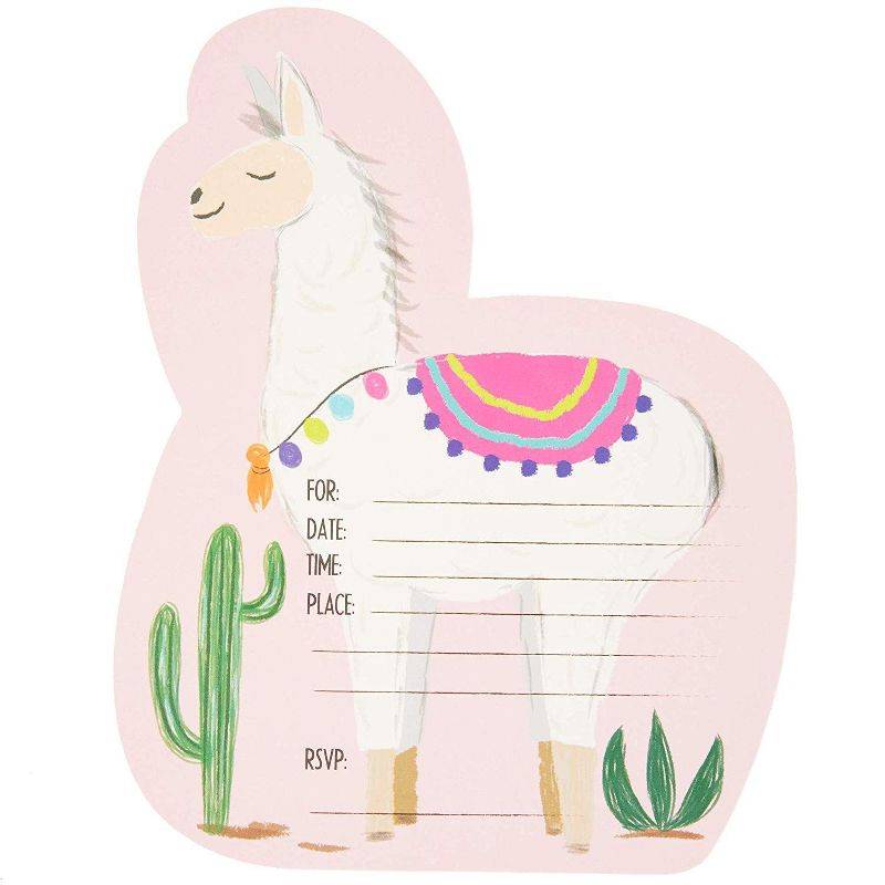 Sparkle and Bash 36-Count Llama "You Are Invited!" Invitations Cards with Envelopes for Kids Birthday Party 5x7 in