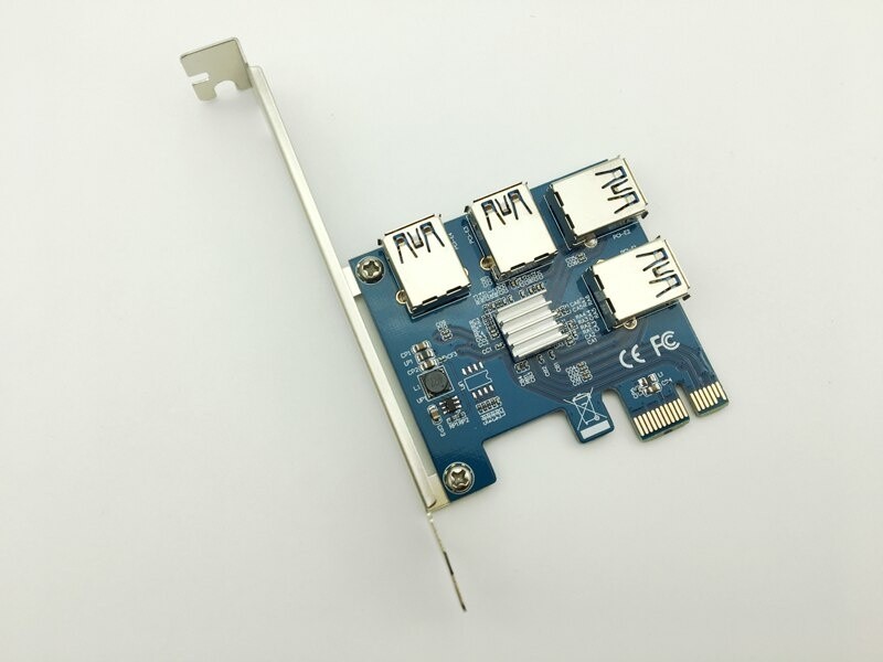 Riser PCI-E PCI Express Expansion Card PCIE 1 to 4 Ports USB 3.0 Adapter PCI-E Riser Card For Bitcoin Miner Antminer BTC Mining