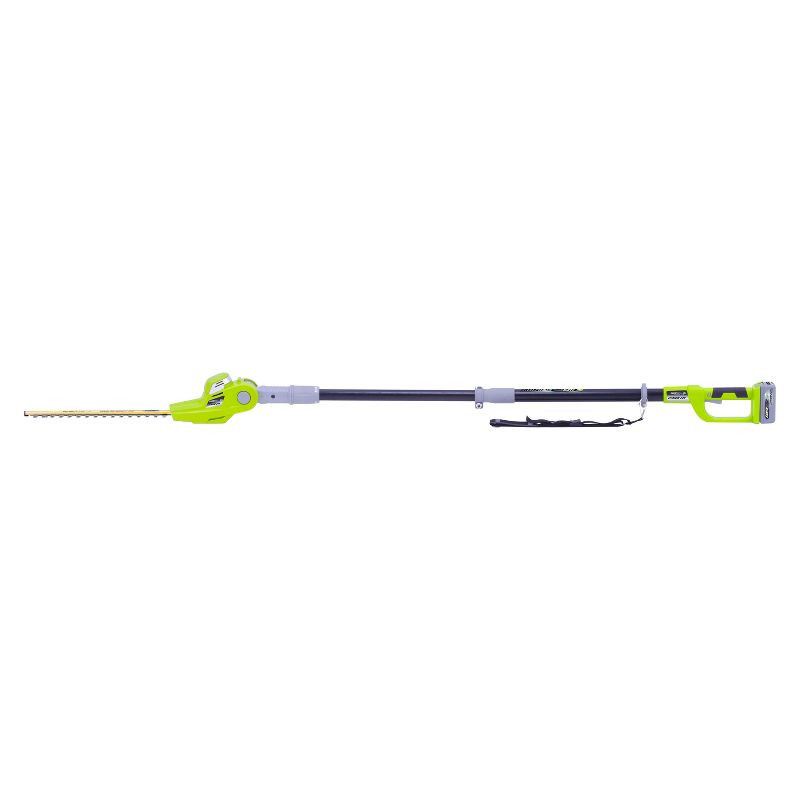24 Volts, 60 Watts Cordless Lithium Pole Hedge Trimmer - Green - Earthwise