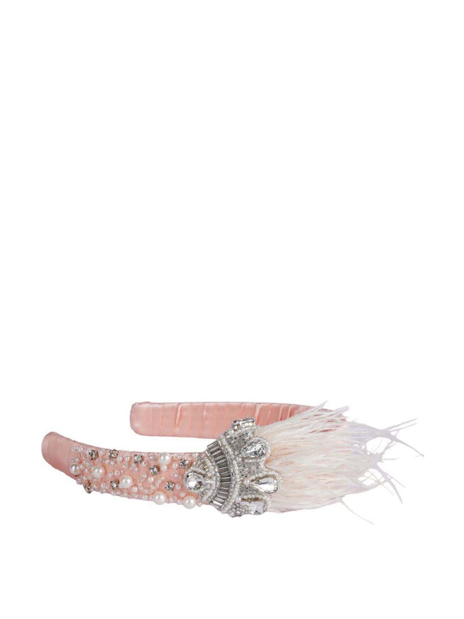 Choko Beige Embellished Hair Band