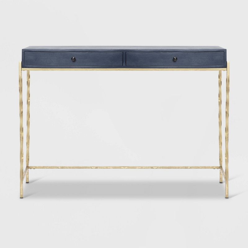 Jolie Modern Living Room Console Table Navy Blue/Gold - Adore Decor