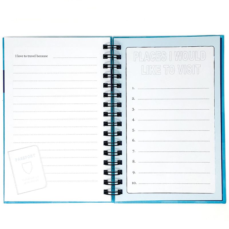 Travel Journal for Kids 8.5"x5.5"& Sticky Pad Bundle Teal - Kahootie Co