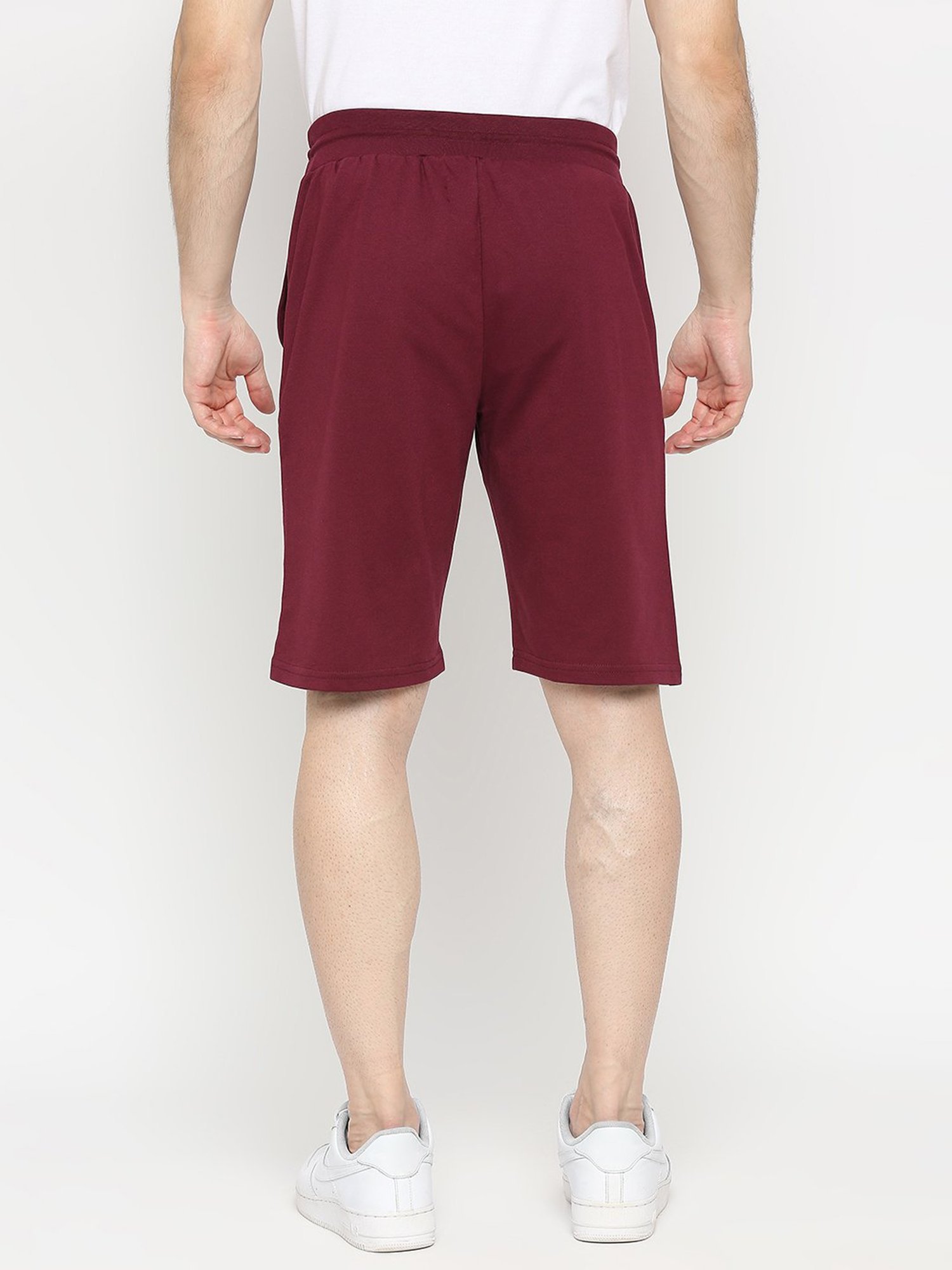 UnderJeans by Spykar Wine Regular Fit Shorts