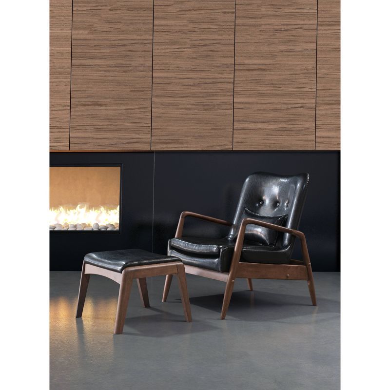 Upholstered Mid-Century Modern Sculpted Lounge Chair and Ottoman - ZM Home