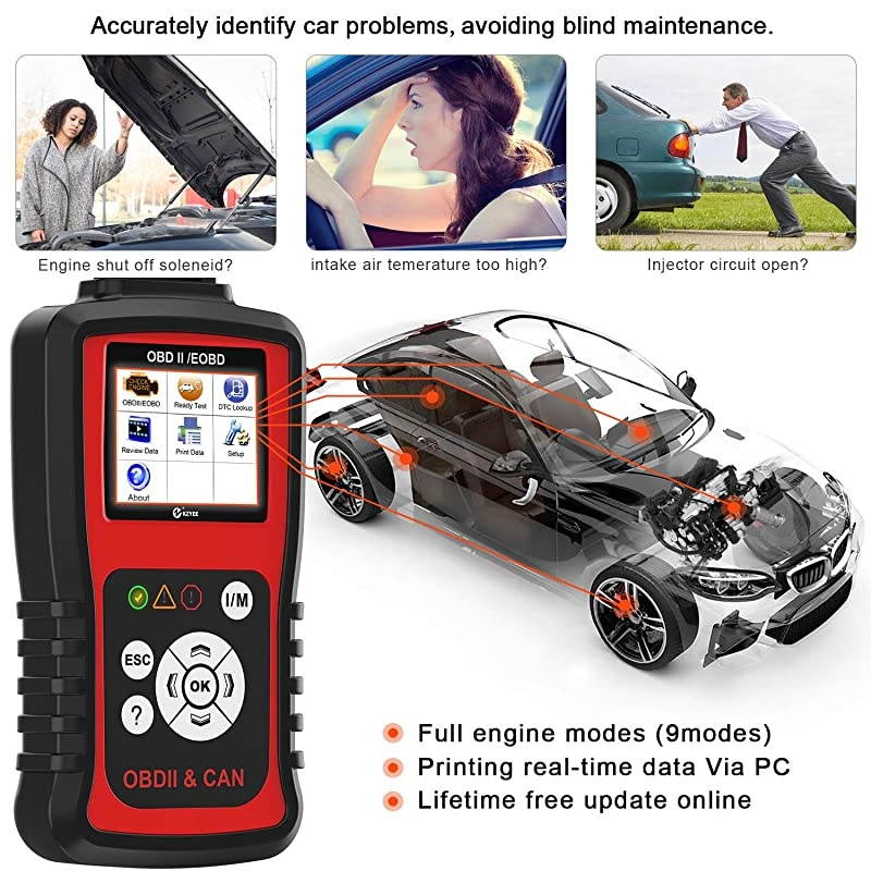 KC301 Code Reader Car OBD2 Scanner with Live Data Diagnostic Service Scan Tool for Check Engine Light Reset