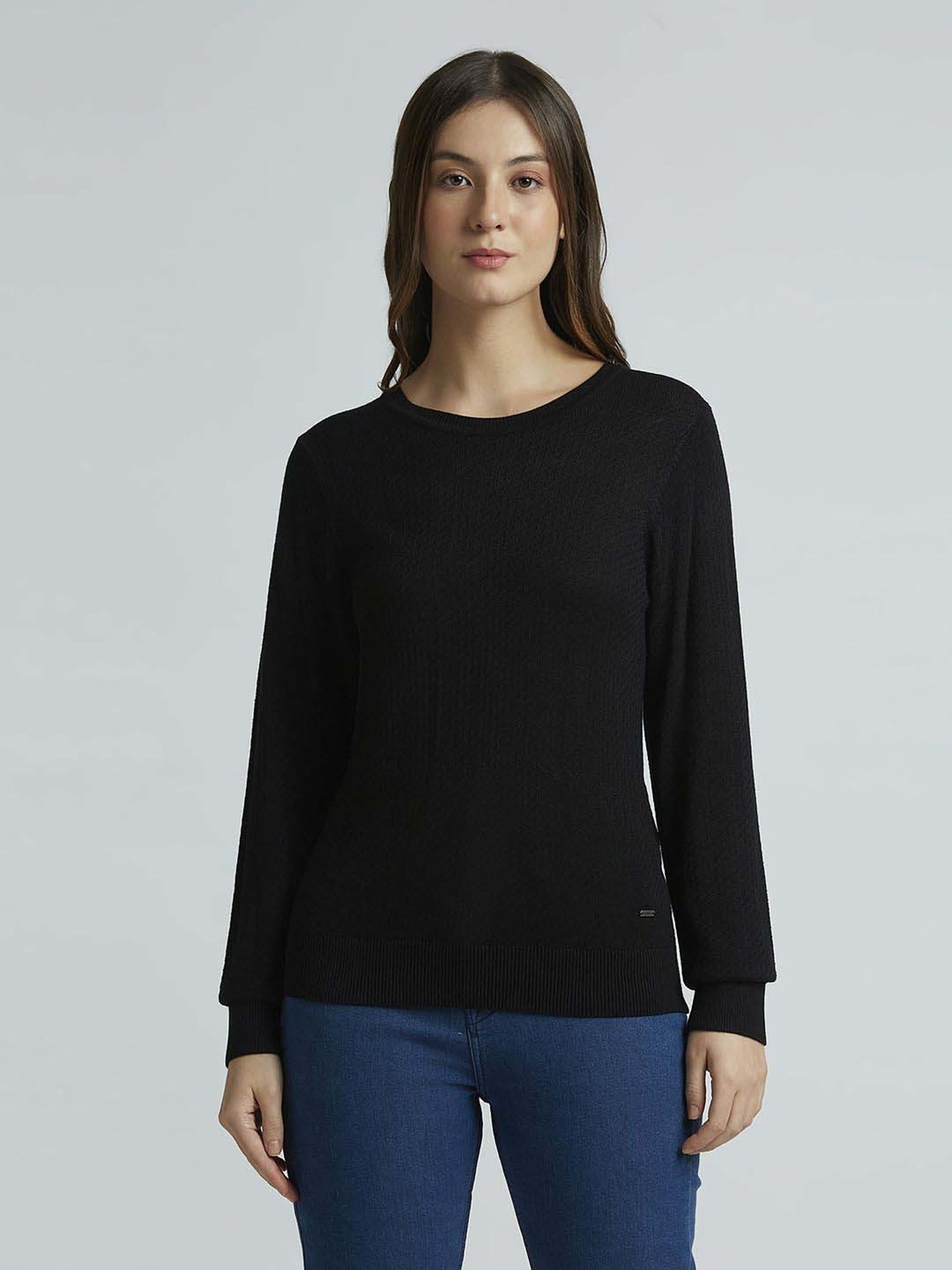 Pepe Jeans Black Self Pattern Top