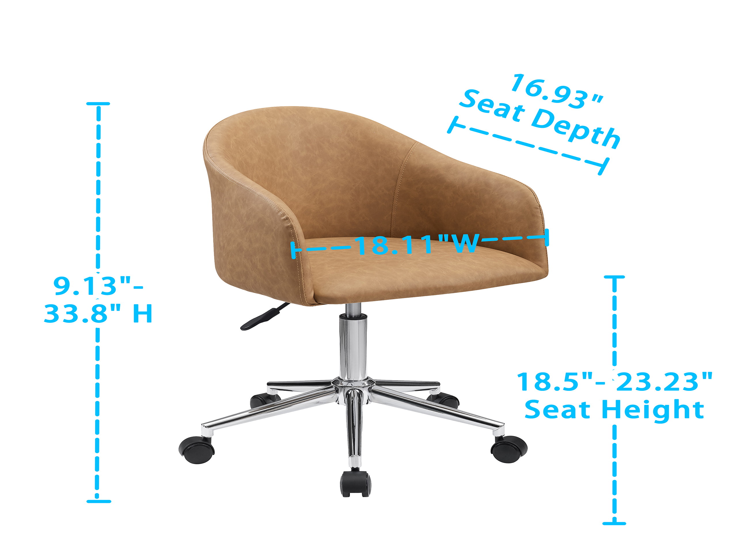 Art Leon Modern Adjustable Height Computer Desk Chair With Swivel Base For Home  Office